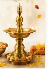 Festive brass lamp